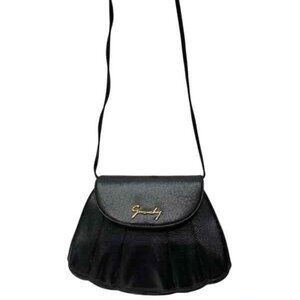 Givenchy Vintage Black Textured Leather Clam Shell Magnet Clutch Shoulder Bag